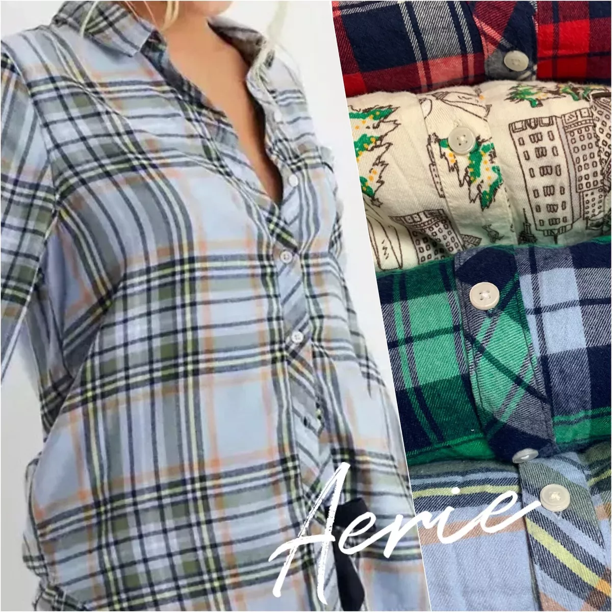 Aerie Flannel Pajama Shirt