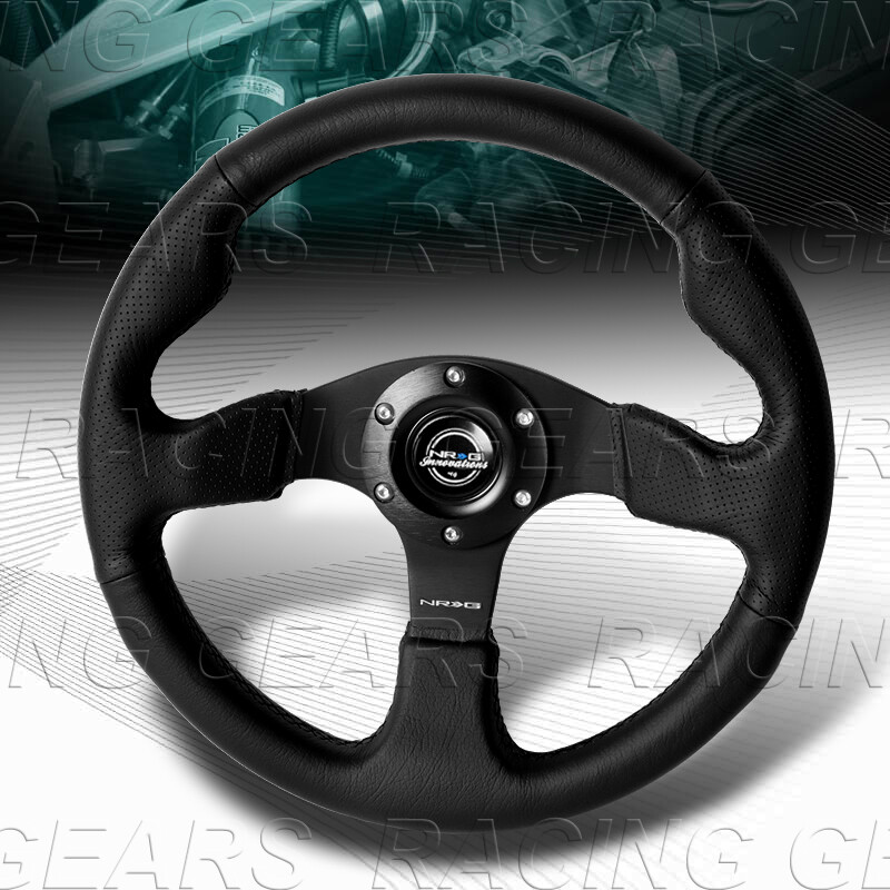NRG Race Series Steering Wheel Black Suede, Black Stitch (320mm)