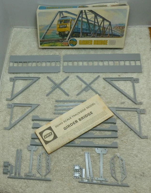 Vintage Airfix OO Scale Series 2 02607-1 Girder Bridge Plastic Model Kit Boxed - Image 2 of 3