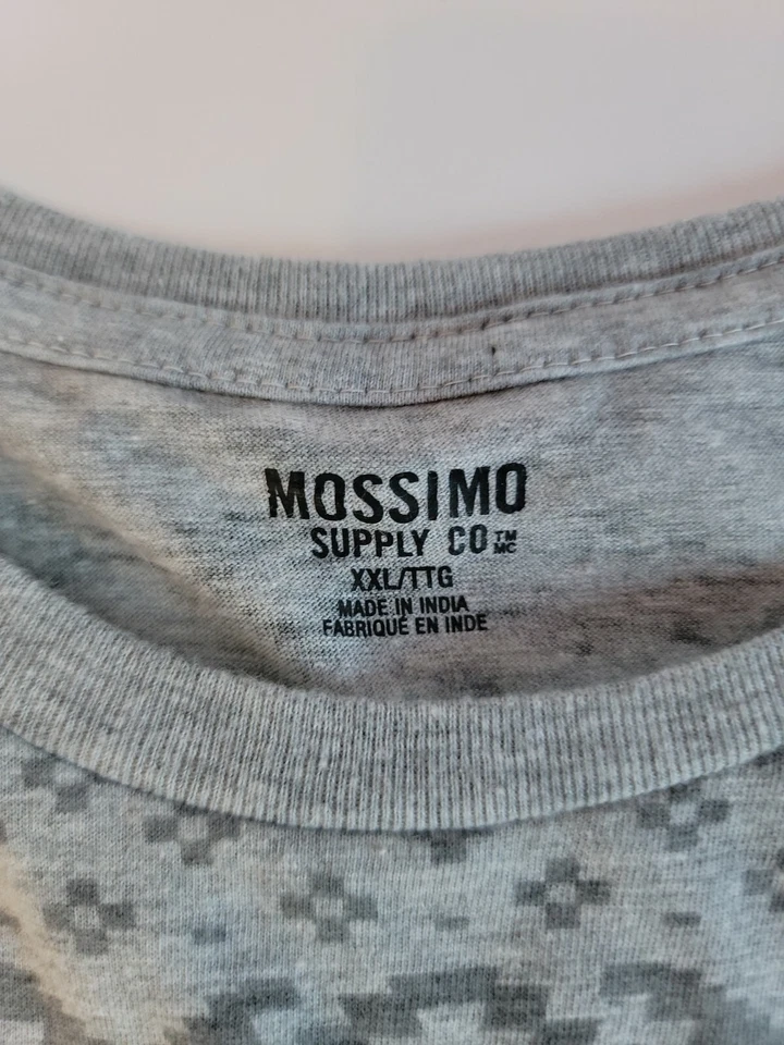 Men's T Shirt Mossimo Supply Co. XXL Geometric Pattern Gray Foto 4 de 4