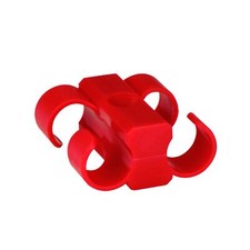 4 pcs Dual Cable Clip Clamp Fastening for 4 GA AWG Gauge Power Ground Wire Red