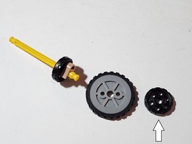 40 KNEX Small Wheels Black Plastic w Thru Hole, 1" Diameter No Tire K'NEX