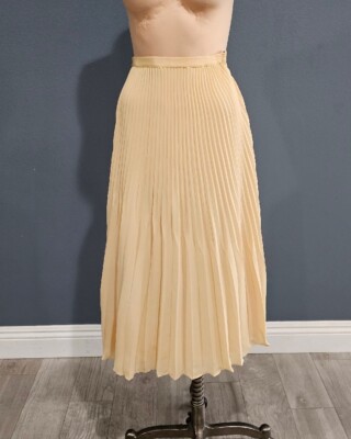 ELIZABETH AND JAMES Yolanda Sunburst Pleated A-Line High Waisted Midi Skirt  0/2