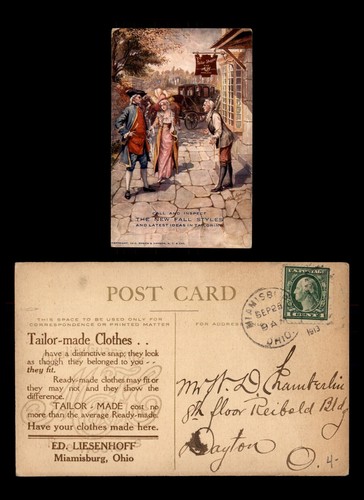 Mayfairstamps US 1913 Miamisburg OH New Fall Styles Hanson NY Art Postcard aar_7