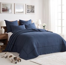 Levtex Home Cross Stitch Navy 3-Pc. Bedspread Set, Full 100x104