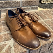 Blake McKay Damon Oxford Brown Leather Almond Toe Lace Up Shoes Size 9 #0096