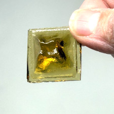 1" Pinchback Glass Jewel - Light Amber - for stained glass - group of 6