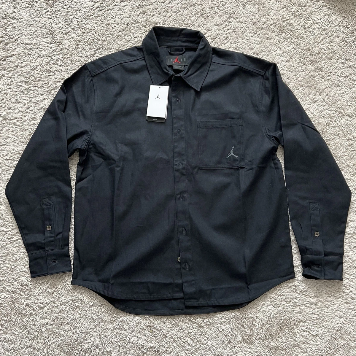 Jordan Long Sleeve Solid Casual Button-Down Shirts for Men for