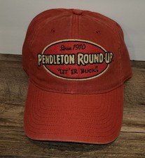 Pendleton Round-up Let Er Buck! Snapback Red Hat NWOT Embroidered Baseball Cap