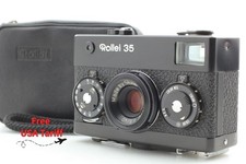 Meter Works MINT /Case Rollei 35 Black 35mm Film Camera Tessar 40mm From JAPAN