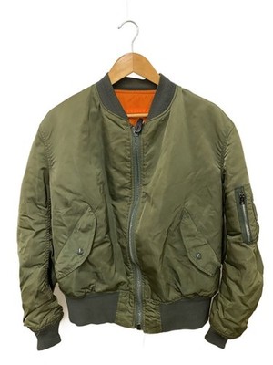 ALPHA Industries Flight Jacket Nylon Green Size L Used