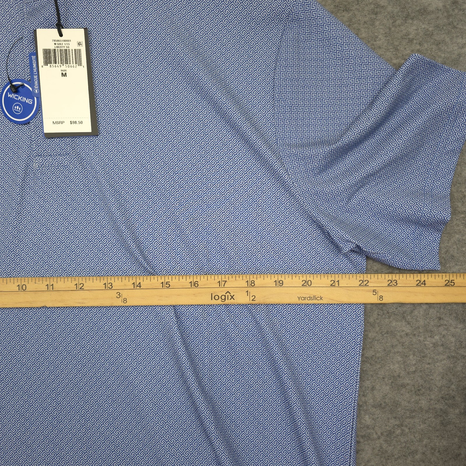 NEW RLX Ralph Lauren Mens Med M Short Sleeve Performance Geo Blue Golf Polo NWT thumbnail 11