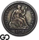 1872 Seated Liberty Half Dime, XF