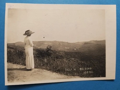 On the hills of Bologna - Antique and rare photo-postcard (1913). View.