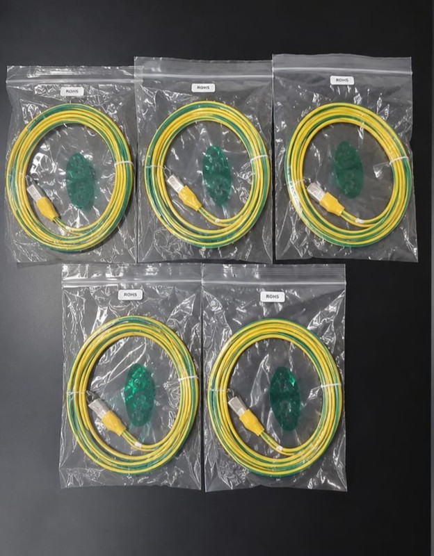Lot of 5 NEW Medical Equipment Grounding Cables ROHS Green/Yellow Protective 