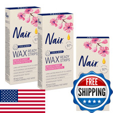 Nair Hair Remover Wax Ready Strips For Legs Body No Mess Waxing Kit For Hair
