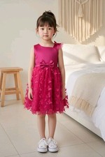 Fuchsia Tulle Overlay Easter Pagent Church Party Butterfly Dress Size 5T