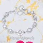 Pearl Natural 925 Sterling Silver Gemstone Bracelet Gift For Her M-144