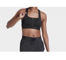 Women's High Support Sculpt Zip-Front Sports Bra- All in Motion Black-Sz 36D-NWT