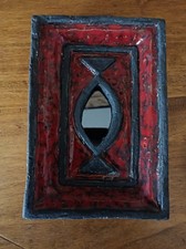Marwal Vallauris  miroir en gres emaillé vintage années 60/70