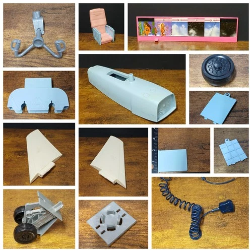Vintage 1999 Barbie Jumbo Jet Blue Airplane Plane Replacement Parts, You Choose