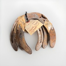 3 Authentic Used Steel Horseshoes Rustic Rusty Farmhouse Craft Decor