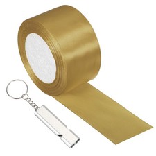 Finish Line Satin Ribbon with Whistle, 2"x24Yd  Champagne