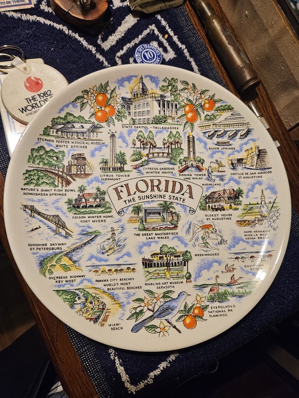 Florida Collectors Plate 9" Great Images Of Florida Attractions