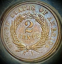 1866 Two Cent Piece. High Grade Very Original !!!