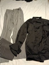 chef works coat Apron Pants Xl Black