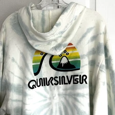 Quicksilver Logo Pullover Hoodie Sweatshirt Mens XL %100 Cotton Long Skater Surf