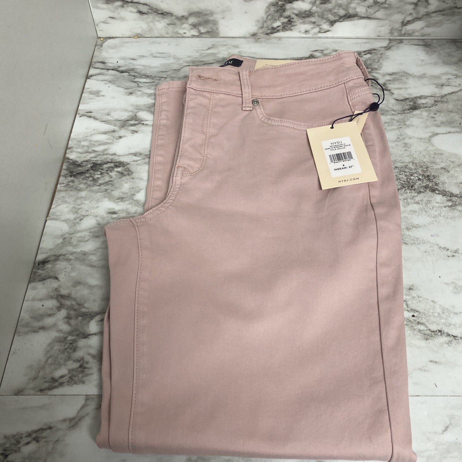 NYDJ Marilyn Straight Ankle Jean Women's Jean, Size 6, Pale Mauve