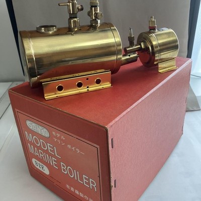 SAITO モデル スチーム エンジン T2DR & ボイラー B2E セット SAITO Model Steam Engine T2DR /Boiler B2E Set Brass w/ Pressure
