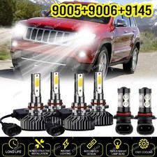 For Jeep Grand Cherokee 1999-2004 6k Led Headlight Bulbs Hilow Beam Fog Lights