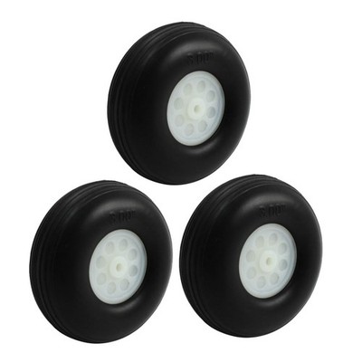 3pcs RC Model Plane Aircraft Landing PU Tire Wheel D76mm H30mm d4mm