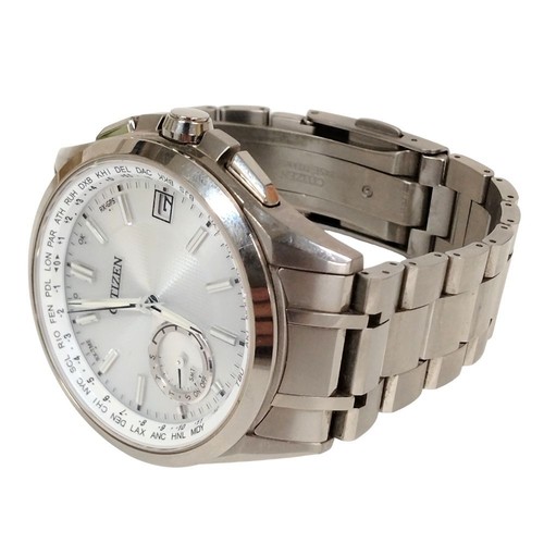 Citizen Attesa F150-T021581 Titane Jour Date Eco-Drive Solaire Homme Montre Auth - Photo 5 sur 10