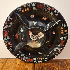 Vintage Rooster Divided Serving Platter Hand ...
