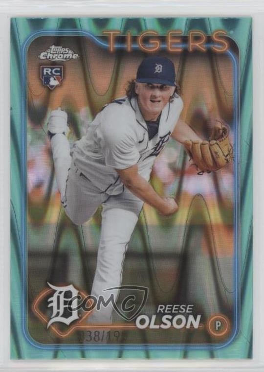 2024 Topps Chrome Aqua RayWave Refractor /199 Reese Olson #40 Rookie RC