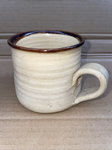 Vintage Studio Crafted Ugly Face Style Ribbed Mug - Part Glazed 2.5” Tall - Picture 4 of 9