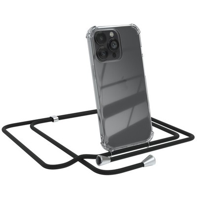 Für Apple iPhone 13 Pro Handyhülle zum Umhängen Kordel Tasche Kette Case Schwarz