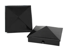 JSP 5x5 Nominal (4.5" x4.5") Black Plastic Vinyl Fence Post Cap Pre-Drilled Hole