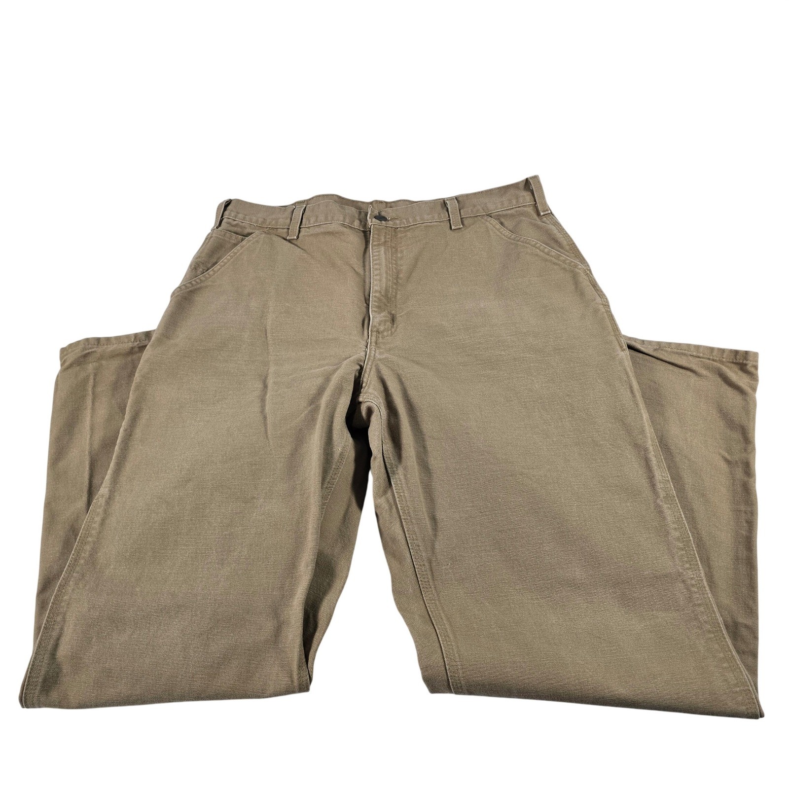 Carhartt B11 CML Washed Duck Work Dungaree Pants Tan 38x34 Mens Utility Cargo