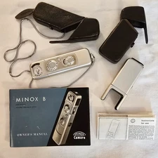 VTG MINOX B 8/11mm Subminiature Mini Spy Camera +Flash+Cases+Manuals NICE COND