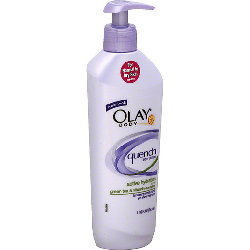 (1) Olay Quench Body Lotion active hydration green tea & vitamin, HTF, 11.8 Oz