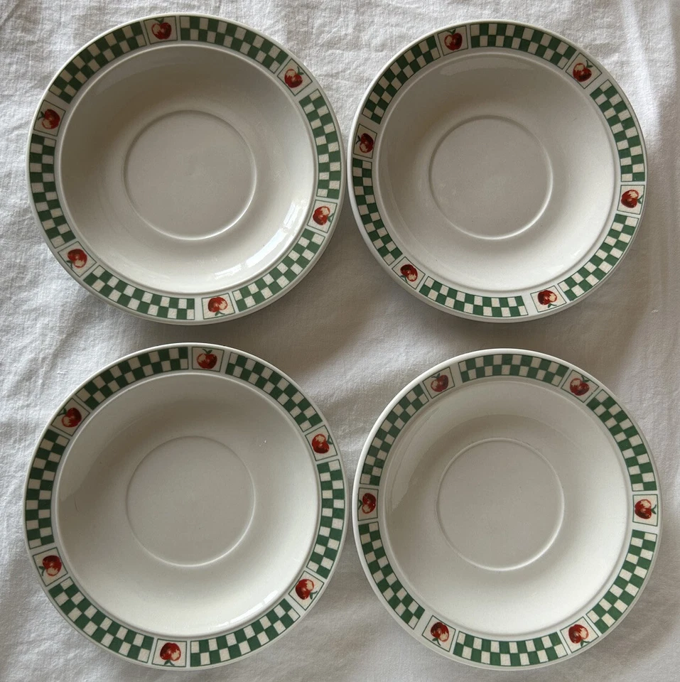 Juego de 4 platos de pan Gibson para artículos para el hogar manzana pera patrón 6 pulgadas vintage Foto 4 de 4