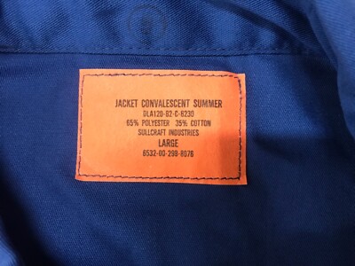 Vintage USGI Jacket Convalescent Hospital Shirt Blue NSN 6532-00
