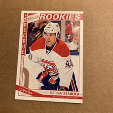 B99 2013/14 O Pee Chee Marquee Rookie #579 Nathan Beaulieu Montreal Canadiens￼