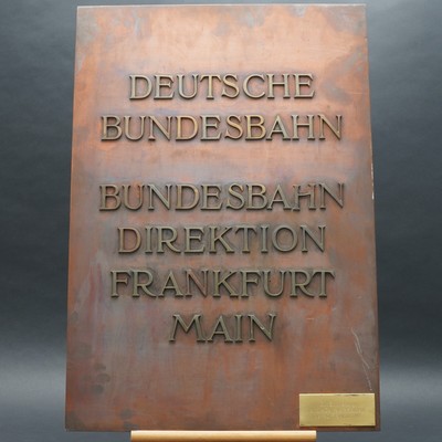 Original Gebäudeschild Deutsche Bundesbahn Directions Frankfurt Am Main 50s