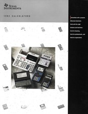 Texas Instruments 1992 Calculator Catalog