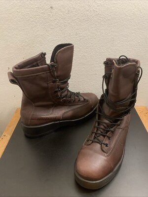 Belleville 330ST US Navy Steel Toe Flight Boots Brown Leather Men Sz 8 R MINT